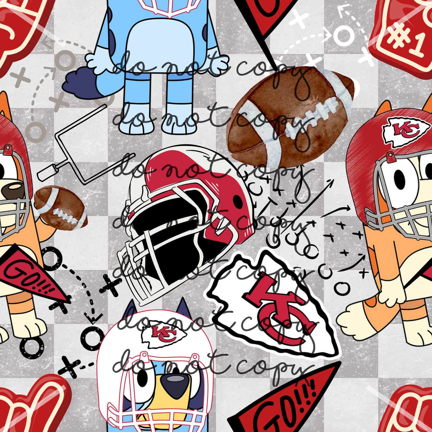 KC Chiefs Bluey NFL Handmade Football