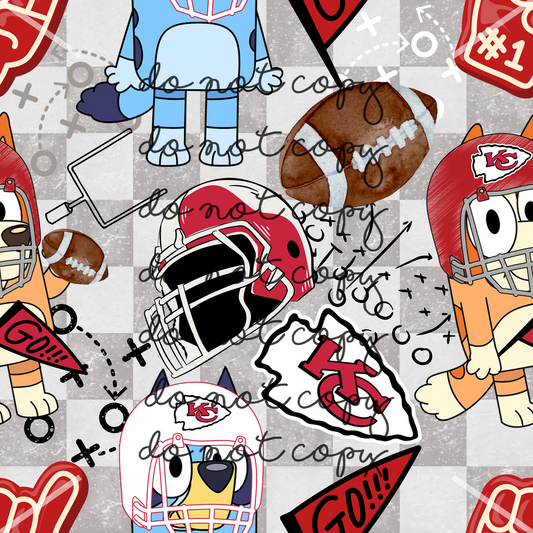 KC Chiefs Bluey NFL Handmade Football
