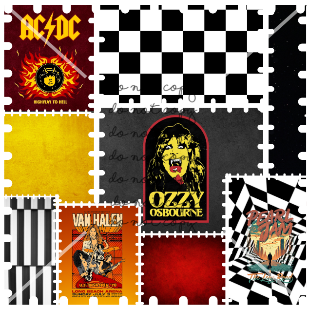 Rock Band Patchwork Handmade