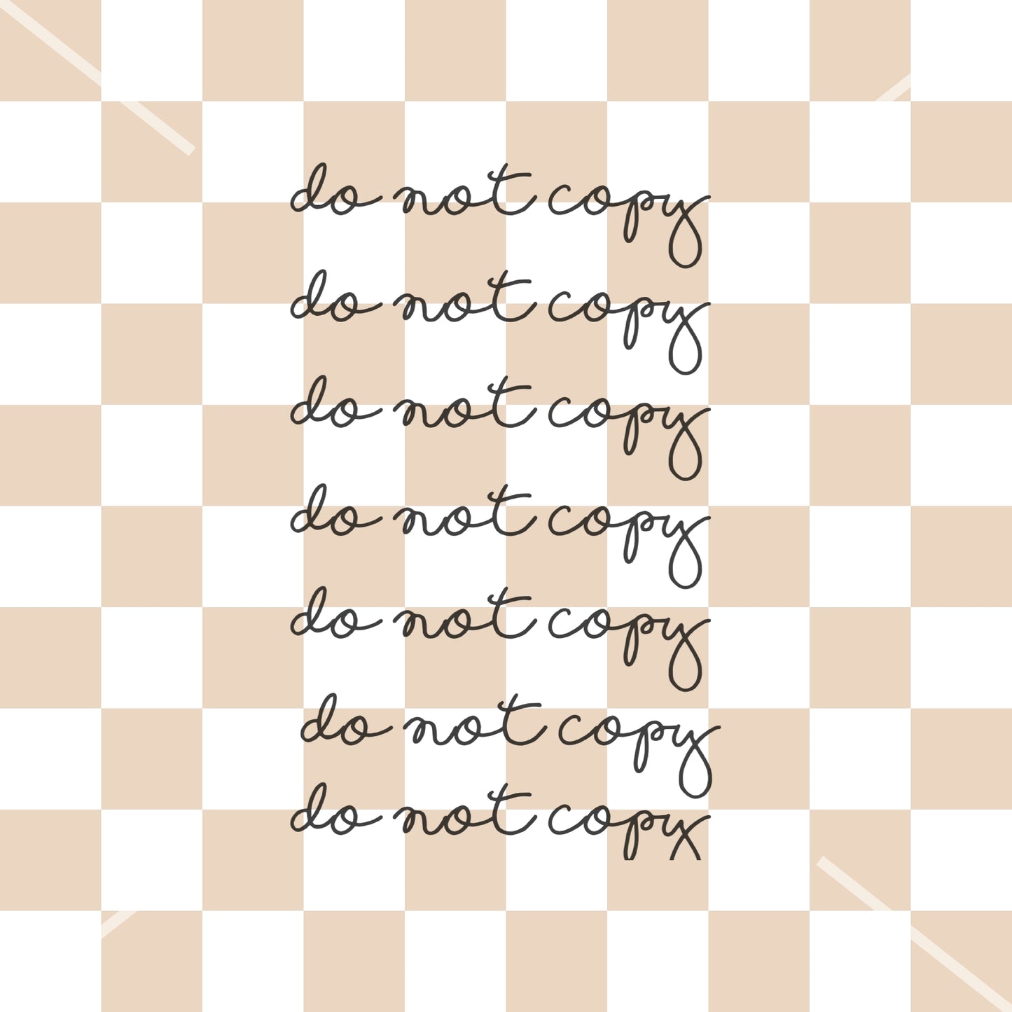 White & Tan Checker Handmade