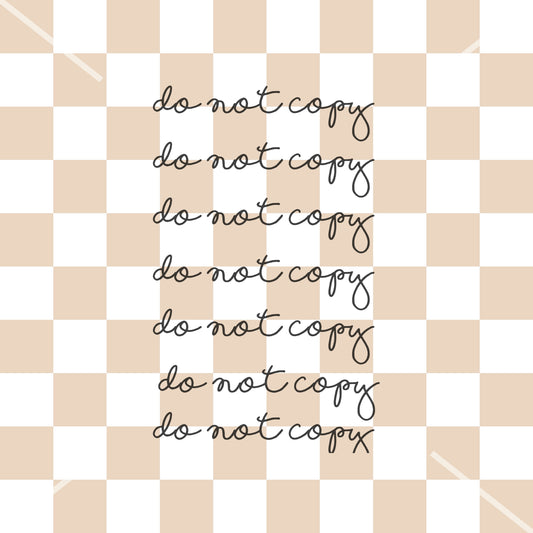 White & Tan Checker Handmade