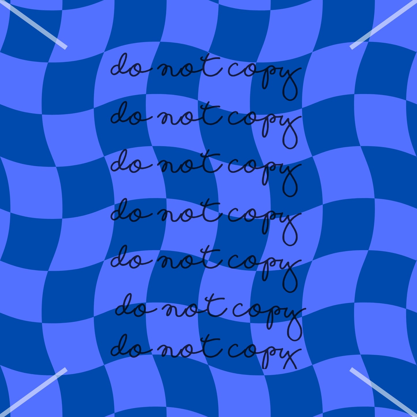 Blue Wavy Checker Handmade