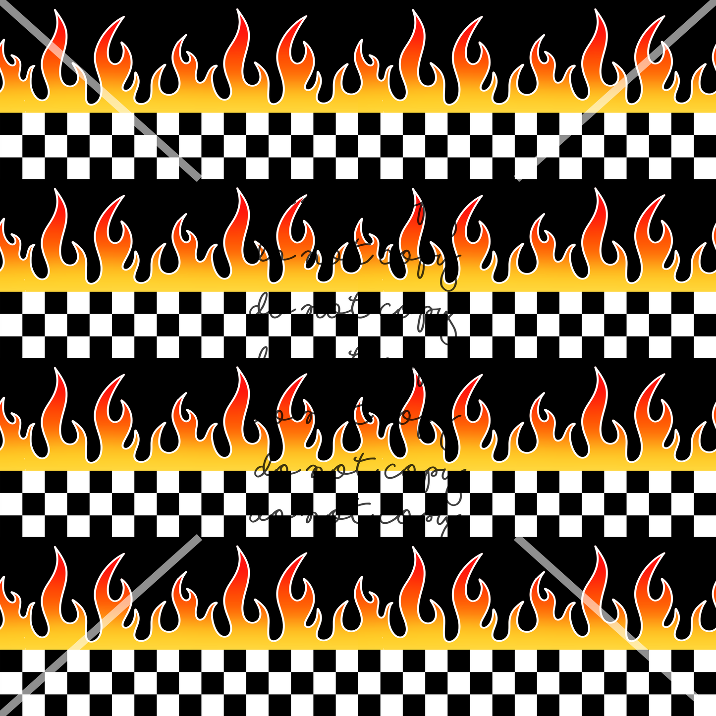 Checkered Flame Handmade