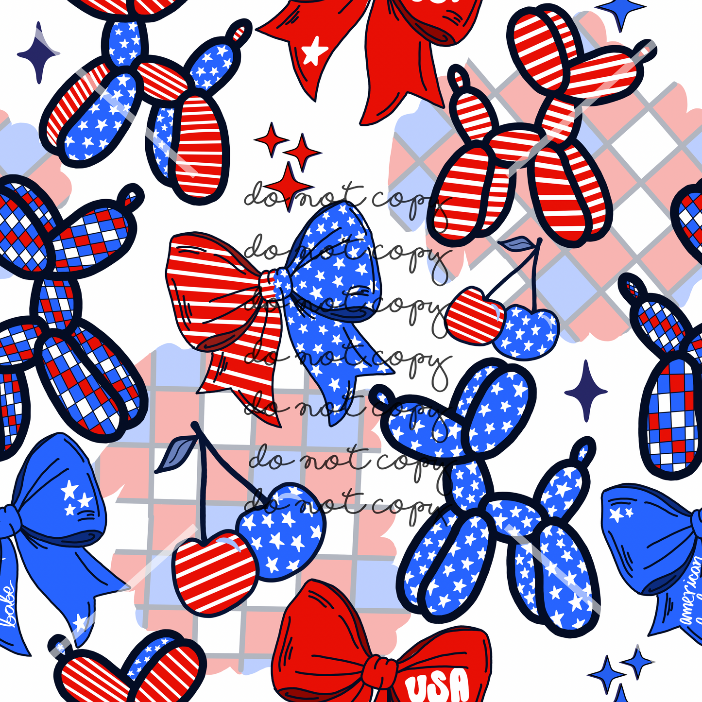 Balloon Dogs 4th of July Handmade