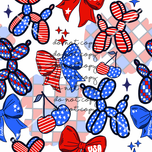 Balloon Dogs 4th of July Handmade