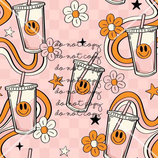 Iced Coffee Smiley Handmade