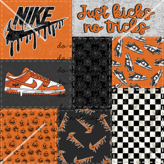 Just Kicks No Tricks  Halloween Handmade