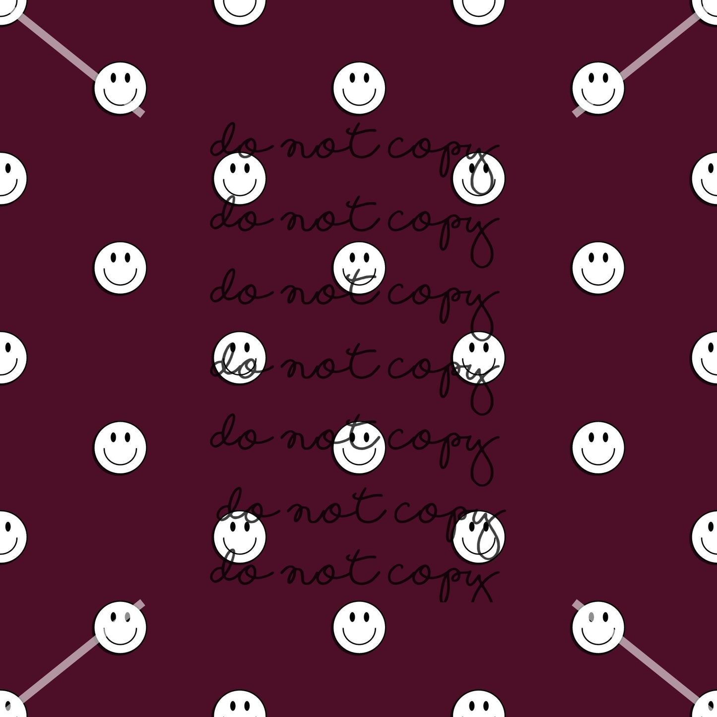 Burgundy Smiley Handmade