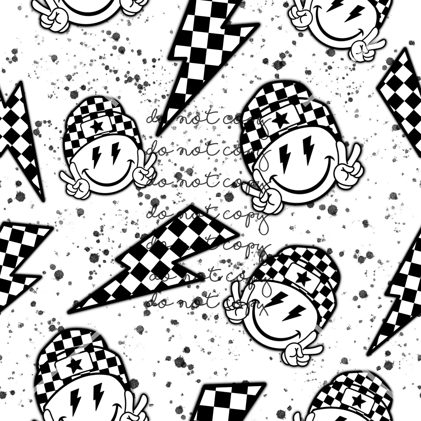 Smiley Bolts Punk Checker Handmade