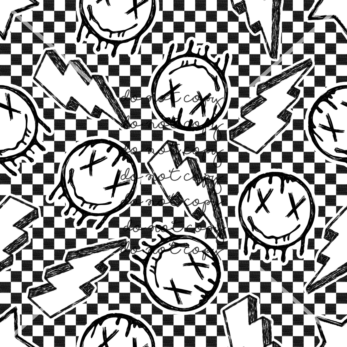 Smiley Bolts Punk Checker Handmade