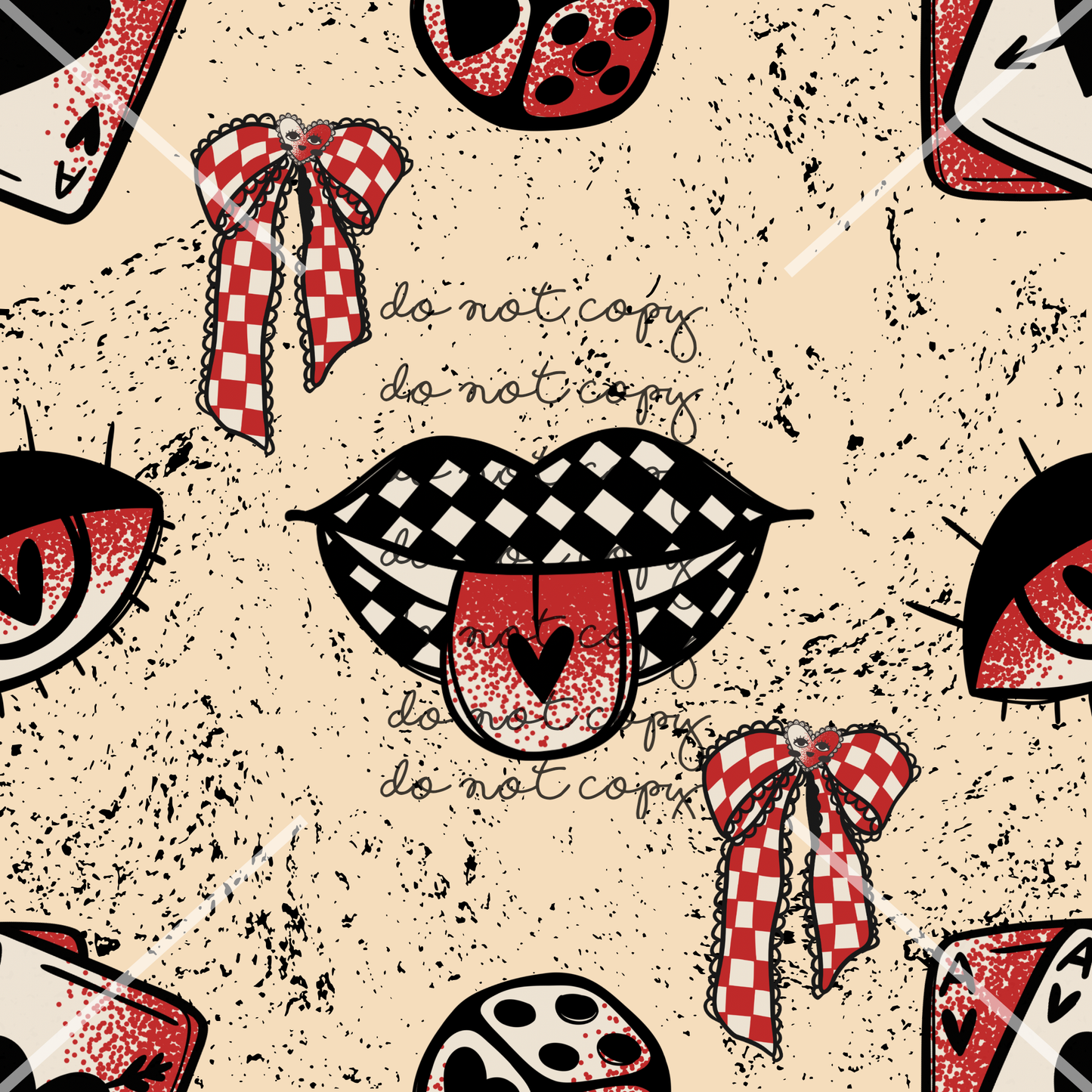 Checker Lips Handmade