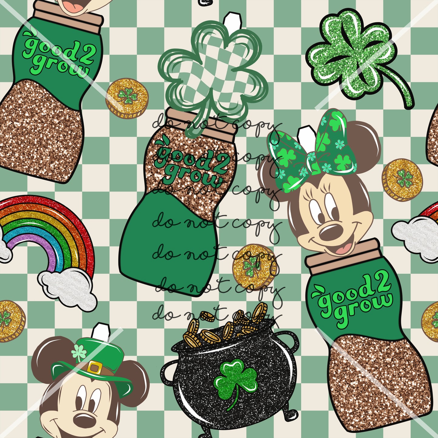 Mickey Minnie St. Patricks Handmade