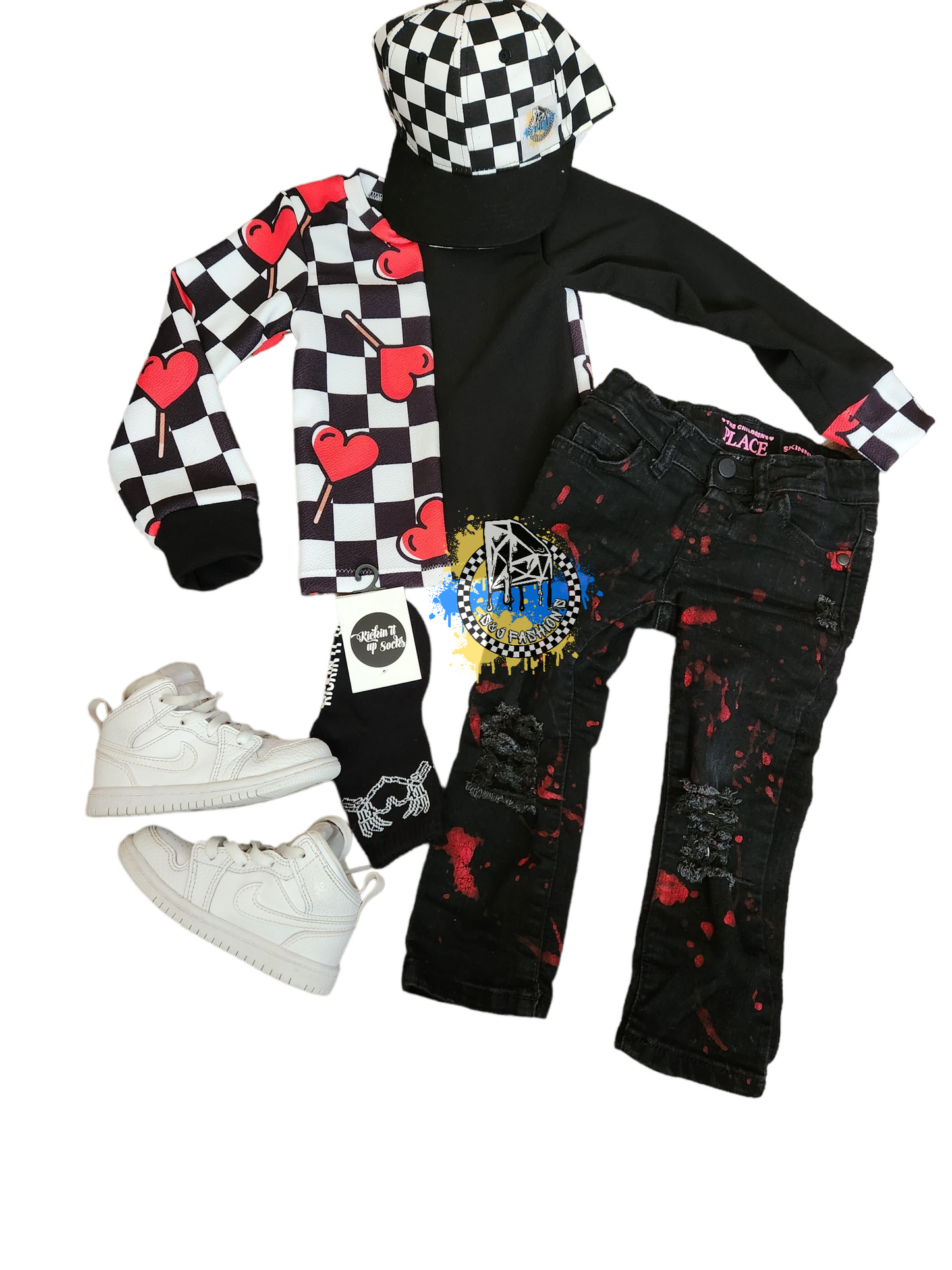 Santa Girls Distressed Jeans Boys Distressed Jeans Christmas