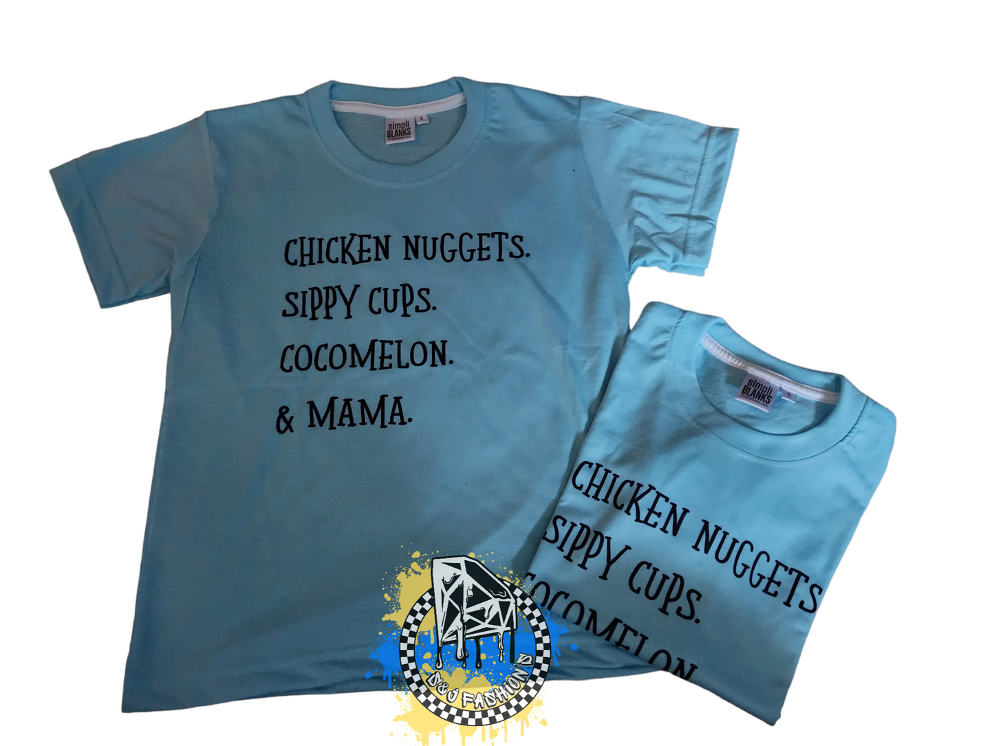 Chicken Nuggets Sippy Cups Boys Shirt Girls Shirt Ladies Shirt