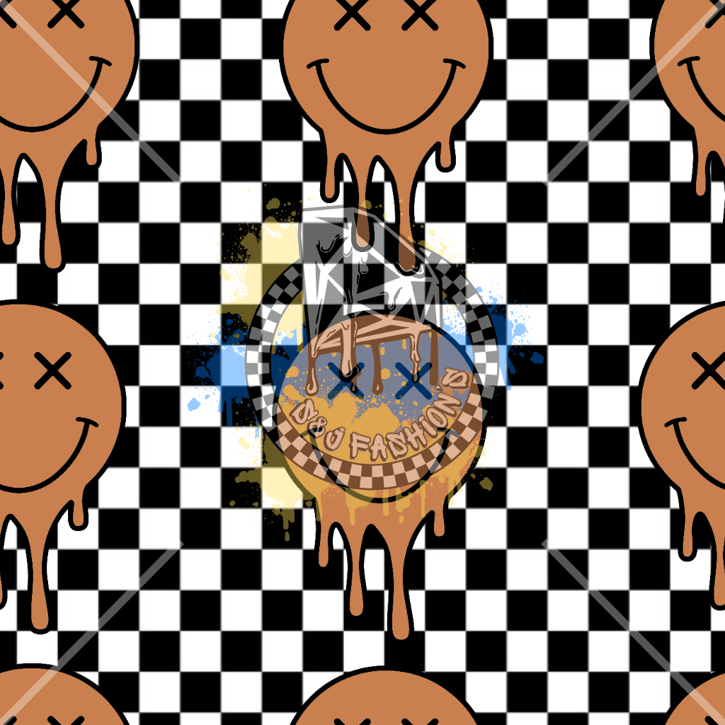 Checker Smiley Face Handmade