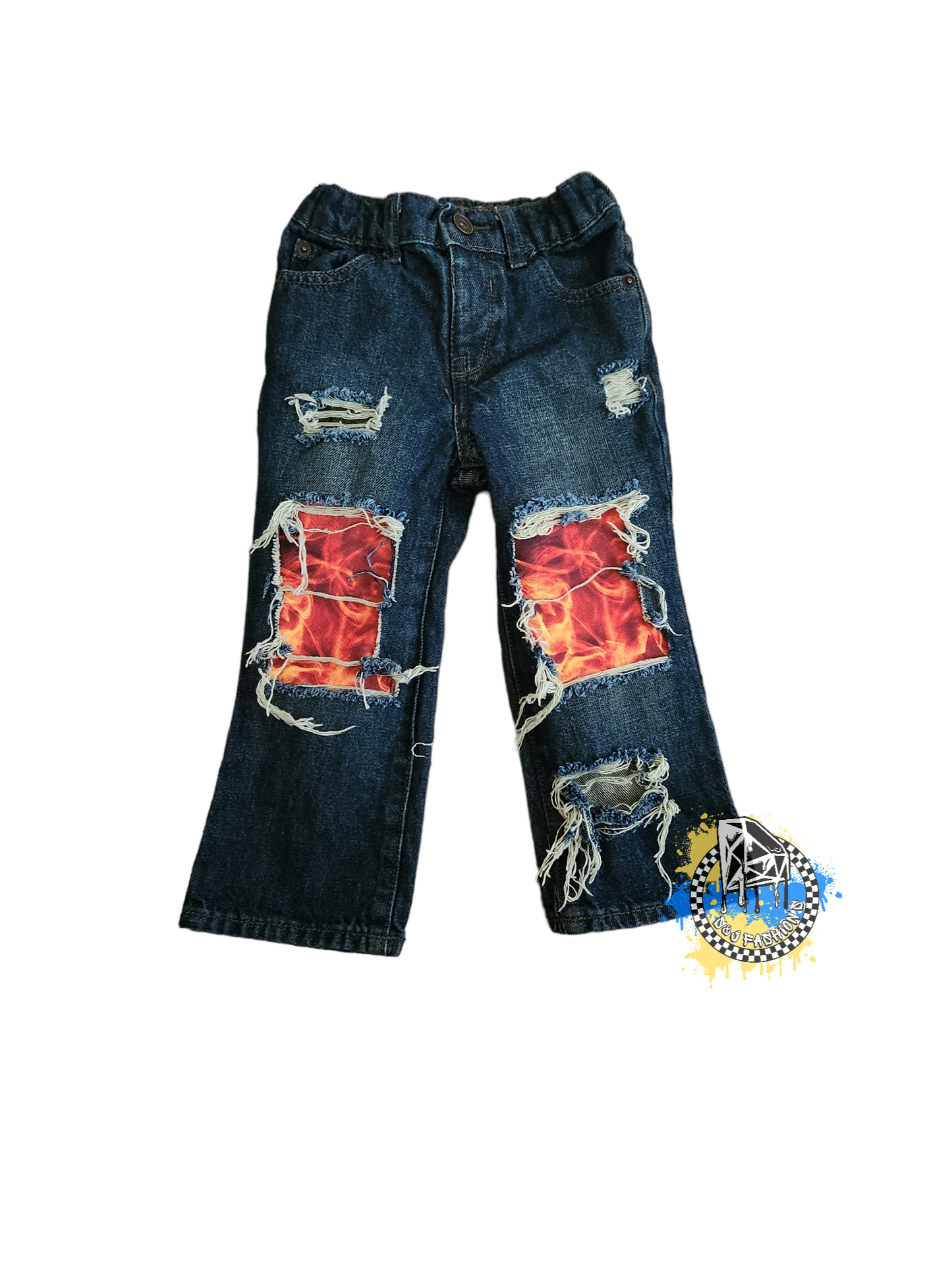 Flames Boys Distressed Jeans