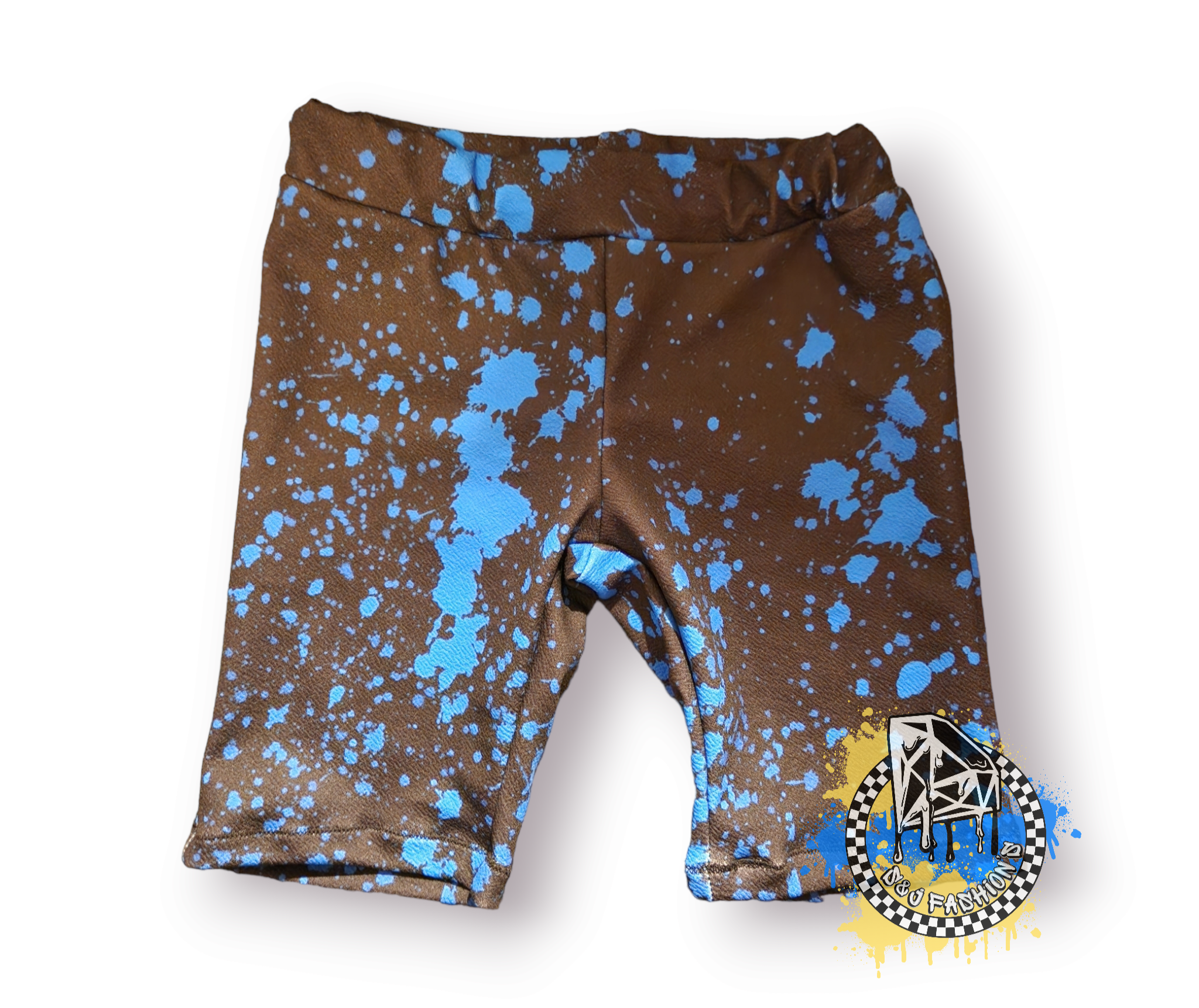 Blue Neon Splatter Handmade