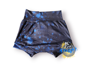 Blue Neon Splatter Handmade