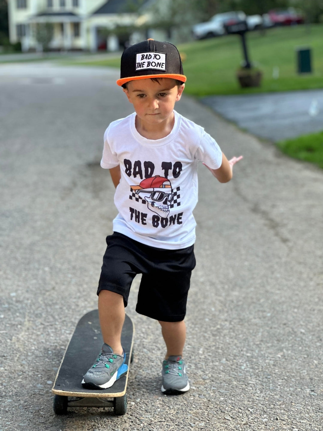 Black & Orange Snapback Hat