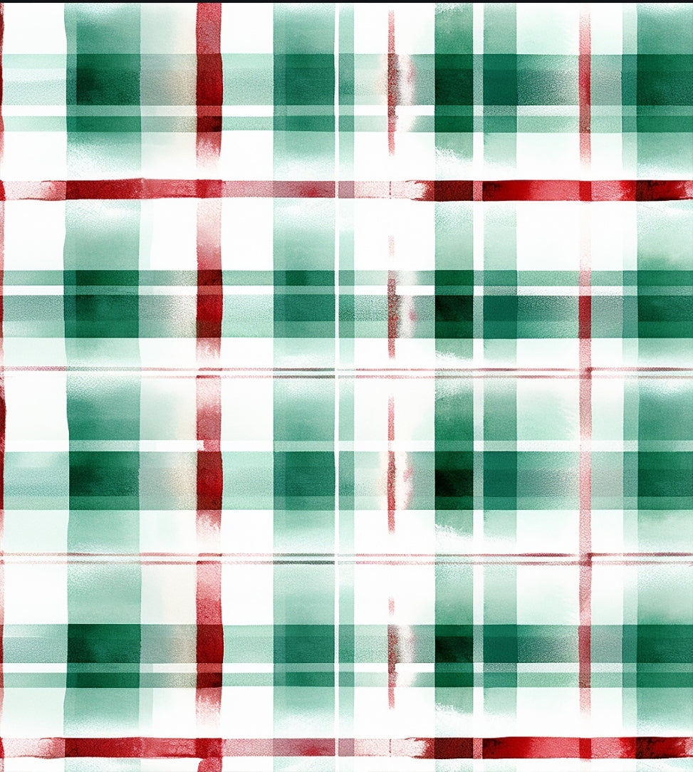 Water Color Plaid Christmas Handmade