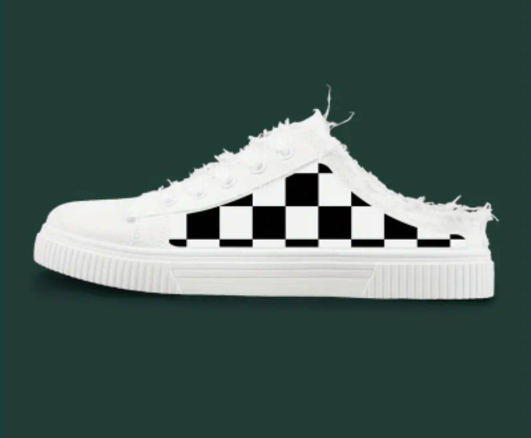 Ladies White Checker Shoes