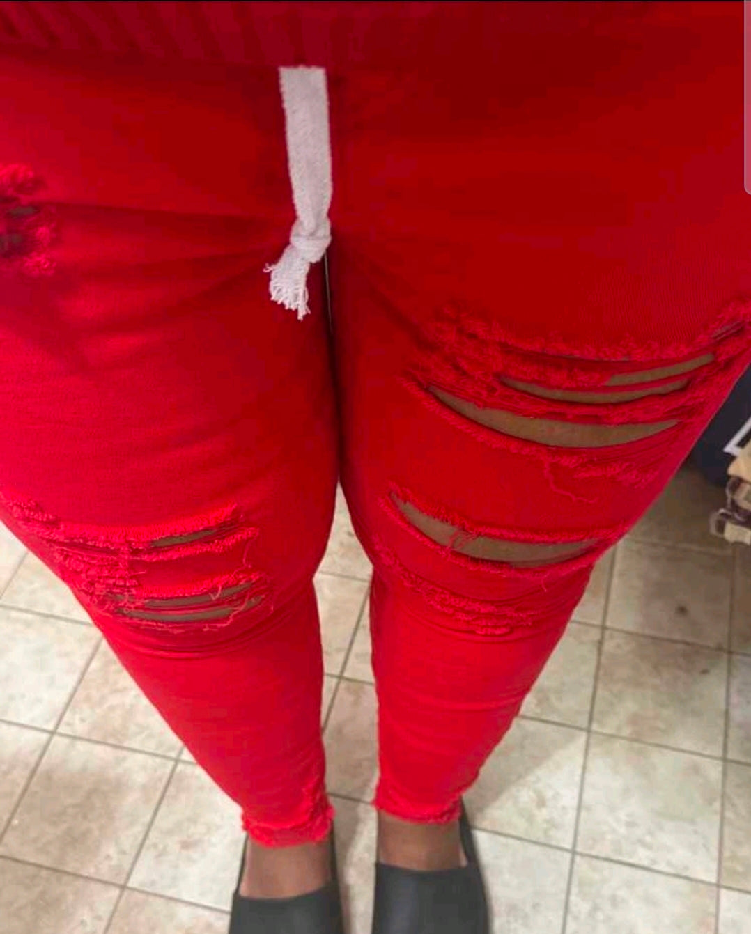 Red Plus Size Stretch Jeans