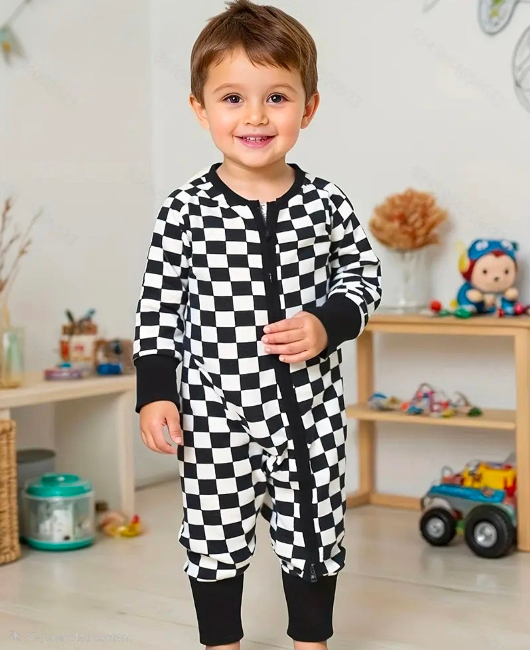 Black and White Checker Bamboo Zippy's