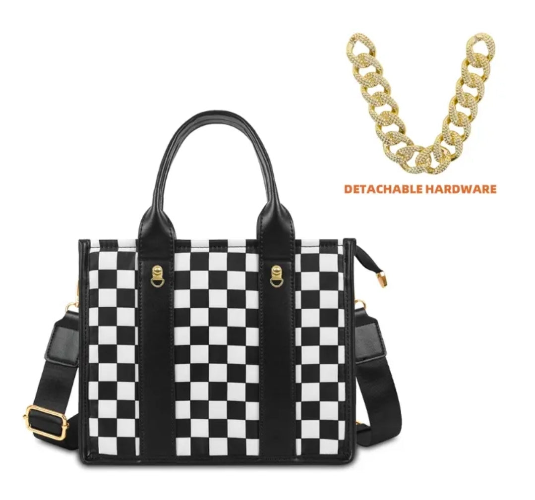 Black & White Checker Handbag