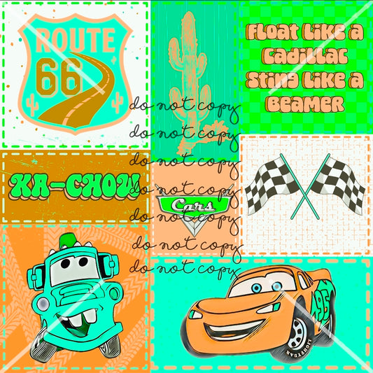 Neon Disney Cars Handmade