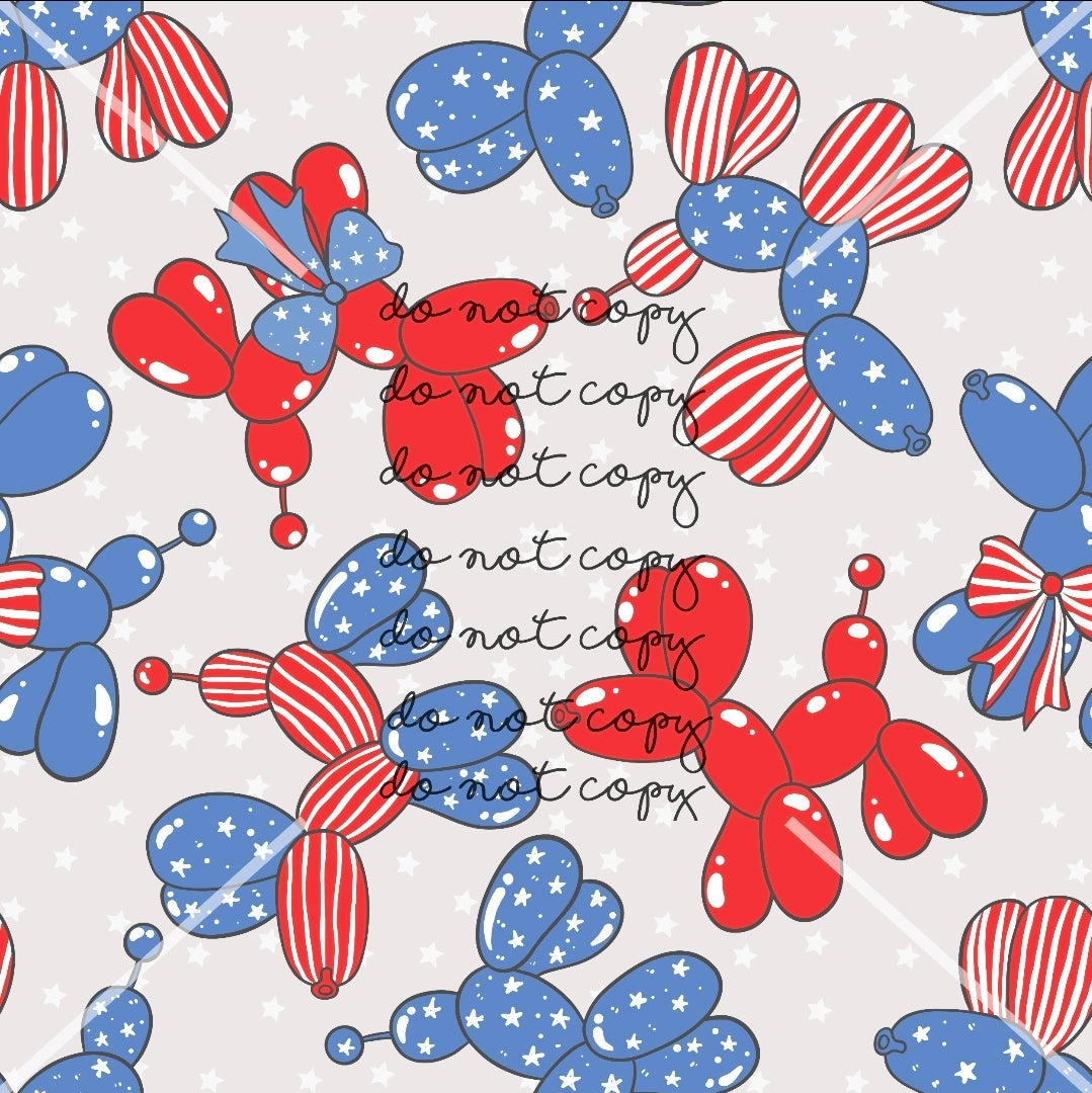 Balloon Dogs 4th of July Handmade