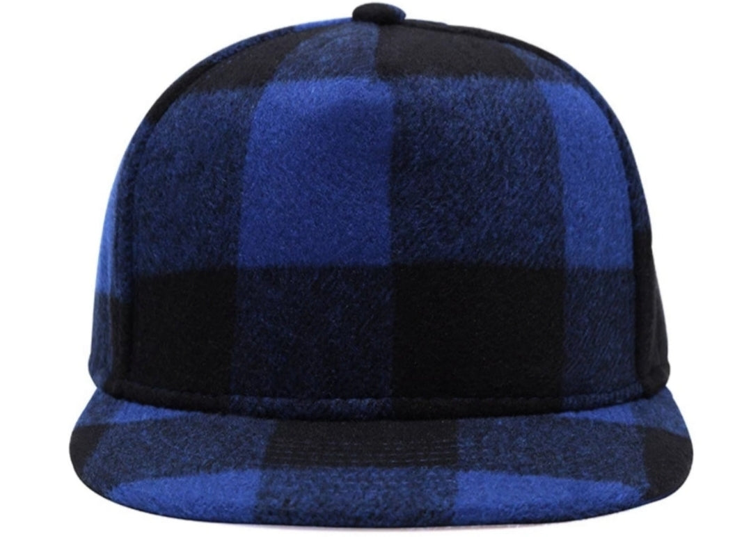 Blue Buffalo Plaid Snapback Hat