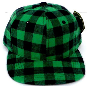 Green Buffalo Plaid Snapback Hat