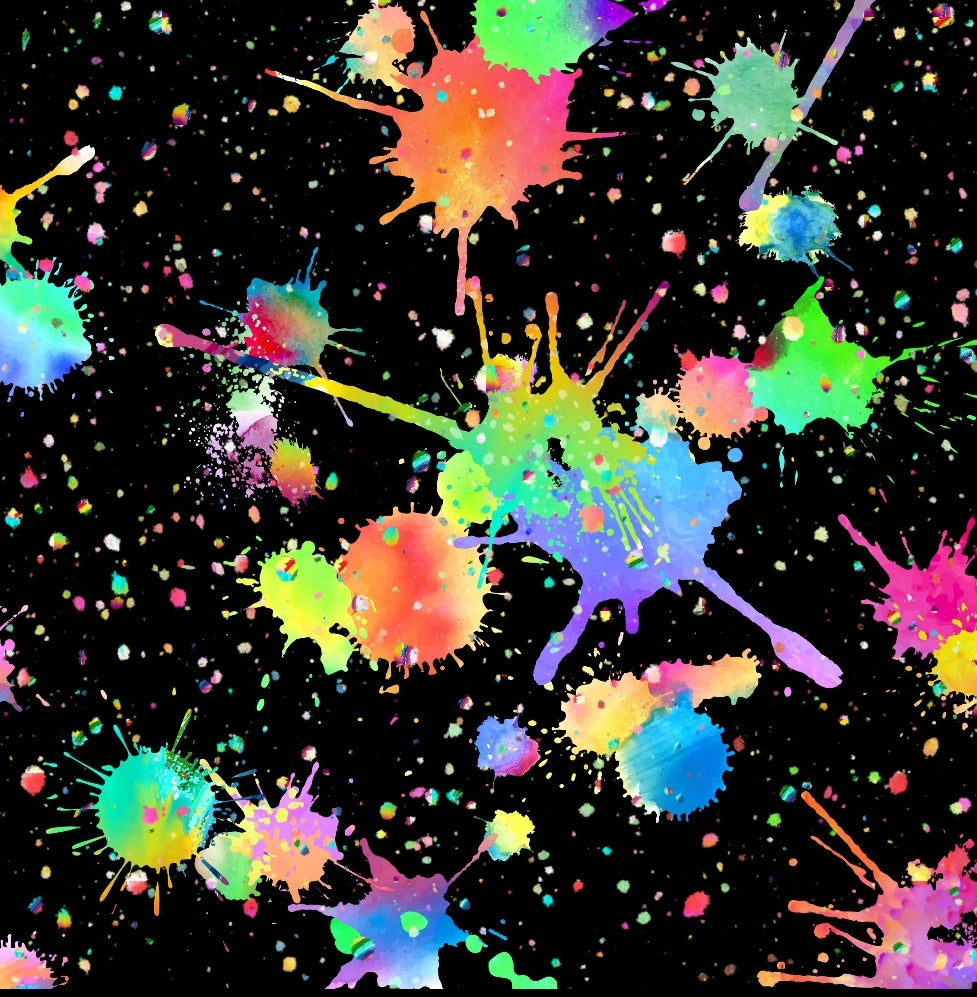 Neon Grunge Splatters Handmade