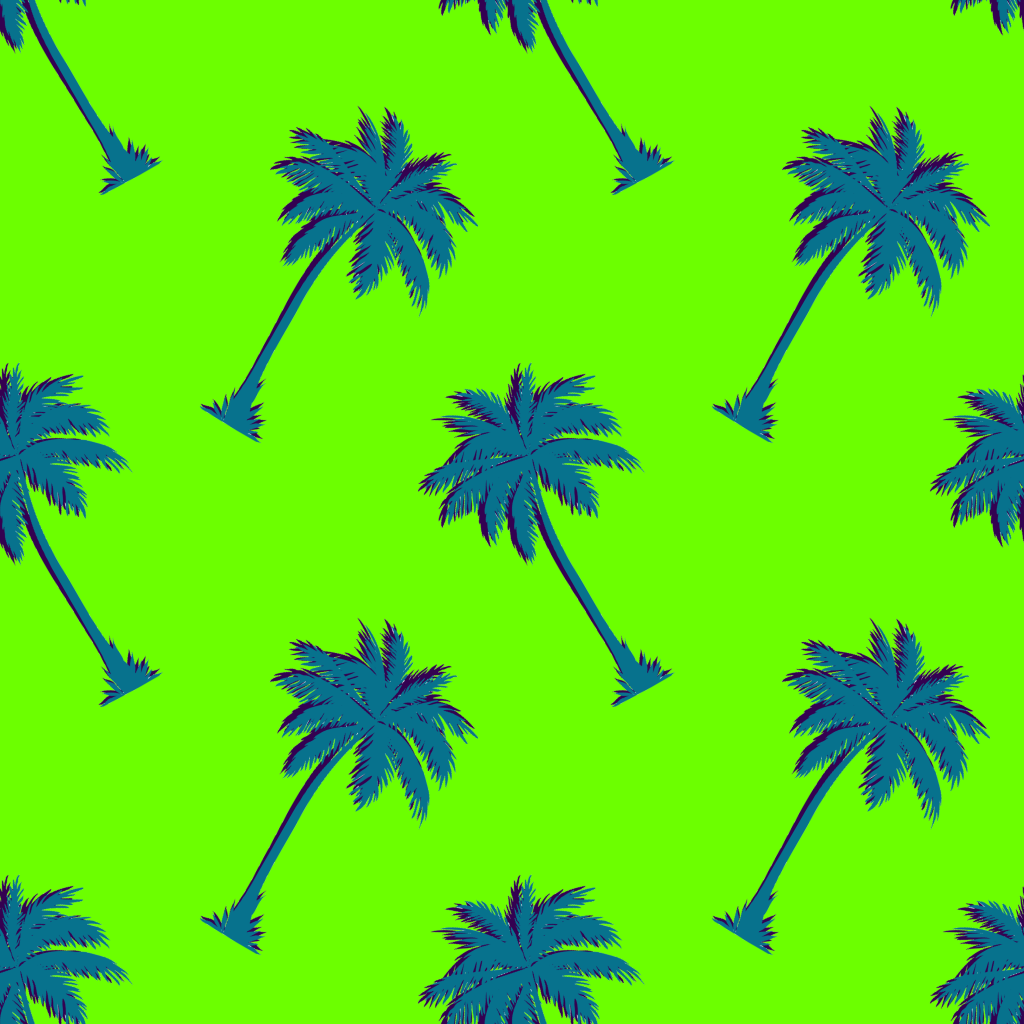 Neon Palm Trees Handmade Summer