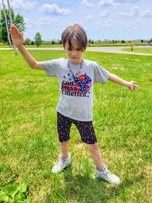 God Bless America 4th of July Shirt Boys Shirt Girls Shirt