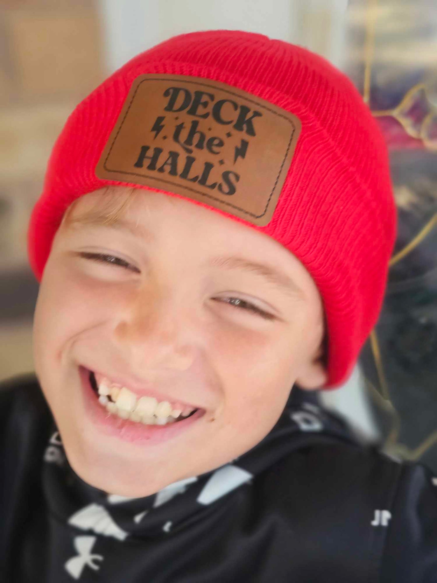 Deck The Halls Christmas Patch Beanie