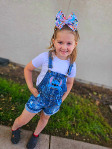 Stitch Paint Splatter Overalls Jumper Girls Boys