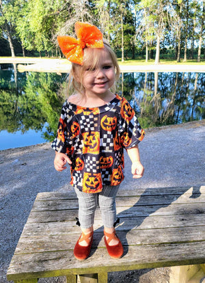 Checker Pumpkin Handmade Fall