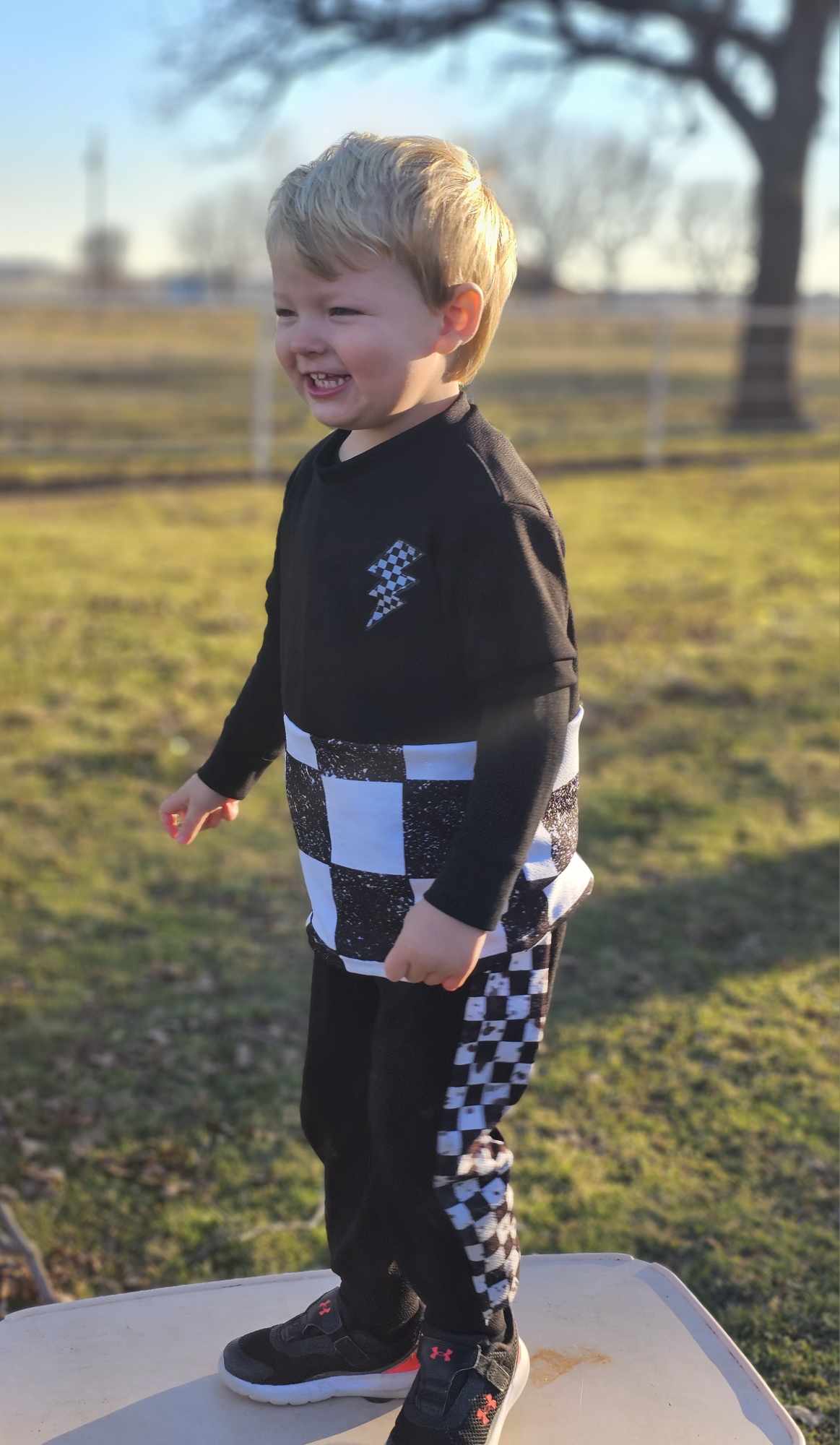 Distressed Checker Handmade