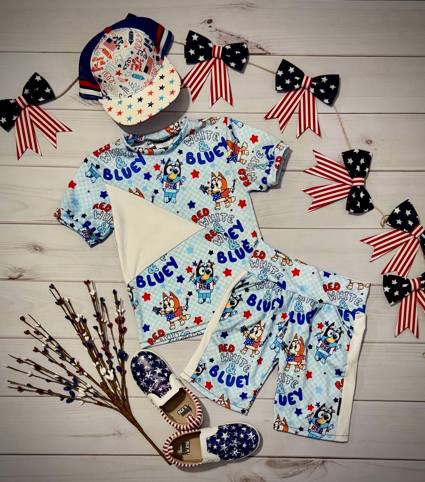 Red White & Bluey 4th of July Handmade