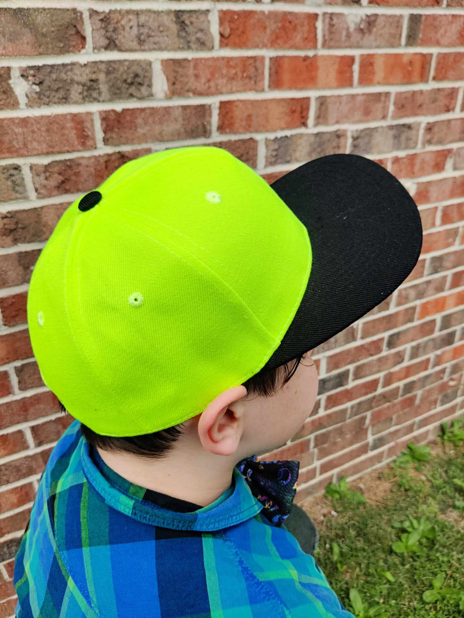 Neon Yellow & Black Snapback Hat