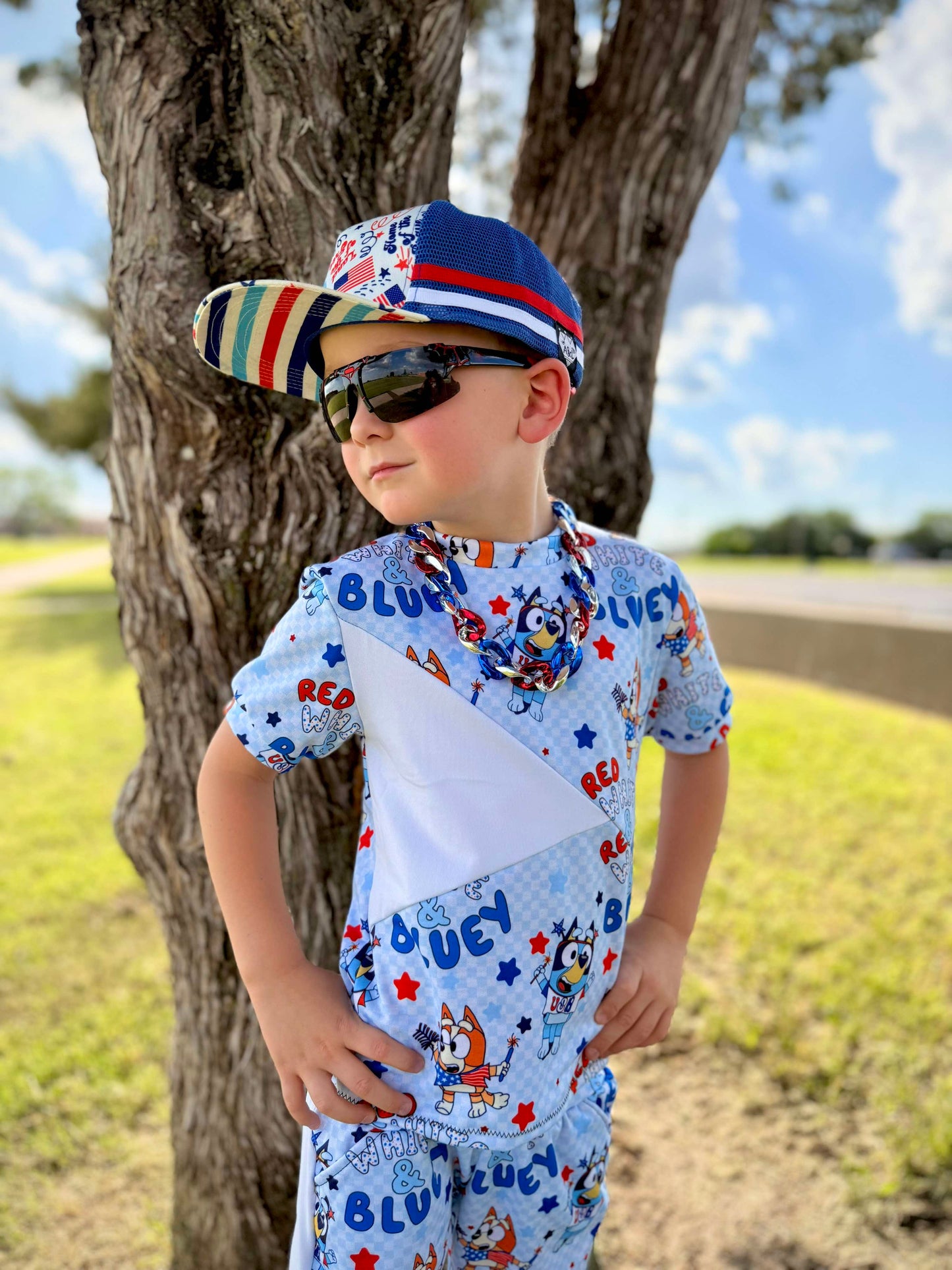 Red White & Bluey 4th of July Handmade