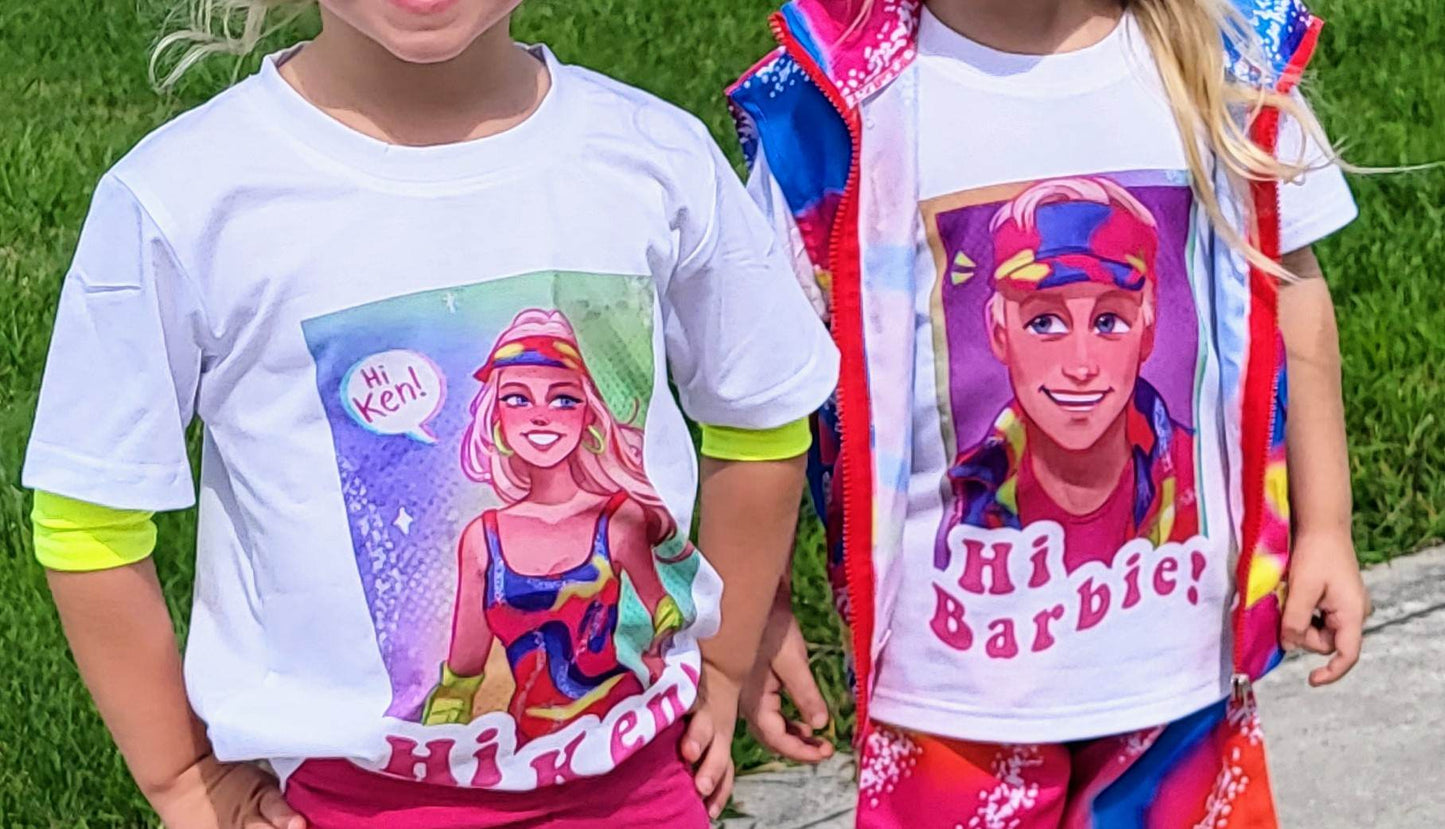 Hi Barbie Boys Shirt Girls Shirt Ladies Shirt