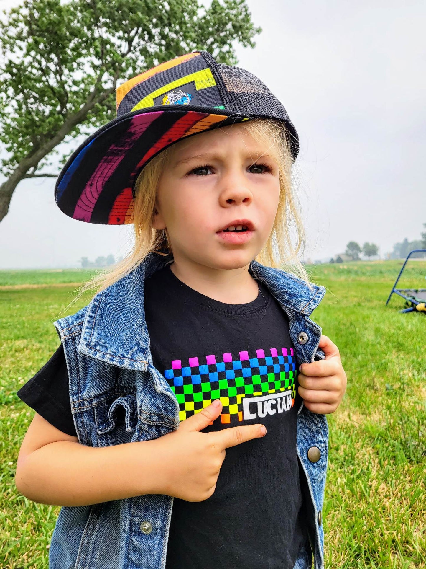 Neon Grunge Trucker Snapback Hat RTS
