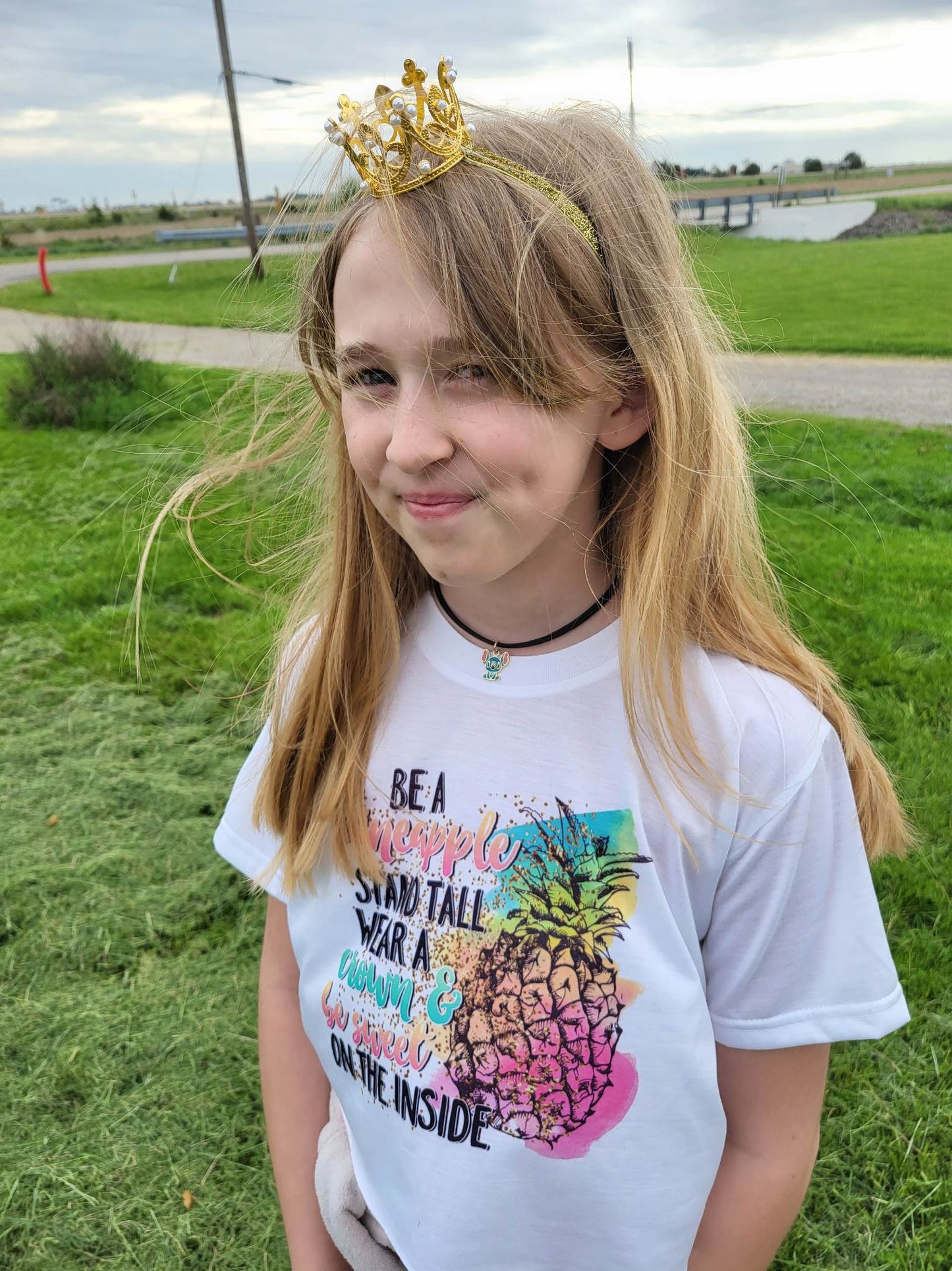 Be a pineapple stand tall wear a crown Girls Shirt