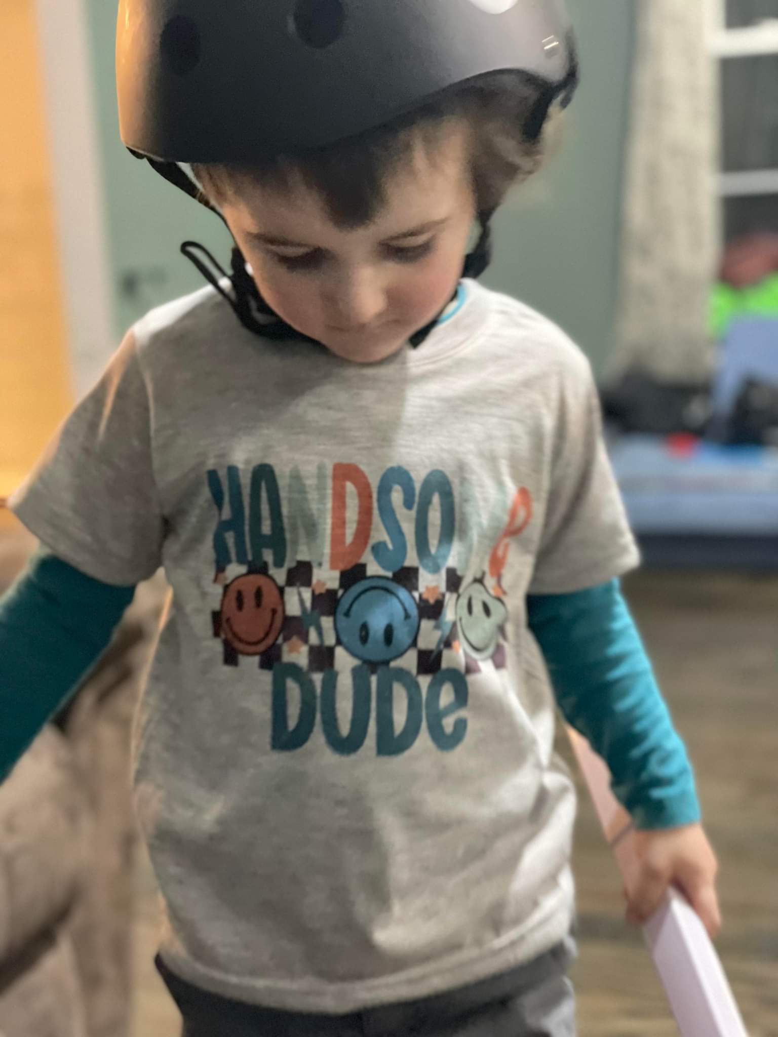 Retro Smiley Handsome Dude Boys Shirt