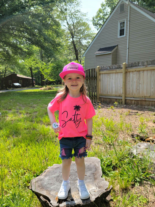 Neon Pink Boys Distressed Jeans Shorts Girls Distressed Jean Shorts