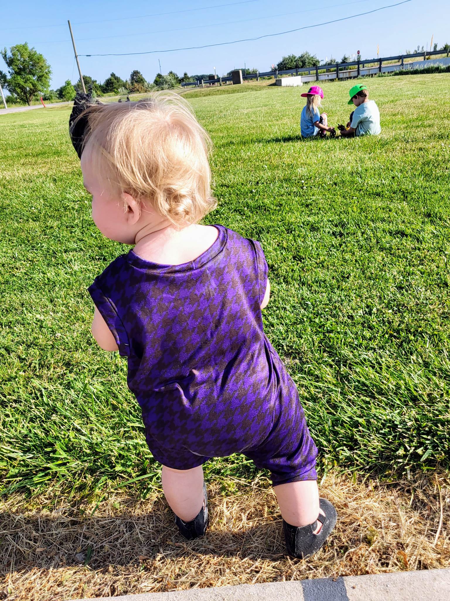 Black & Purple Houndstooth Handmade