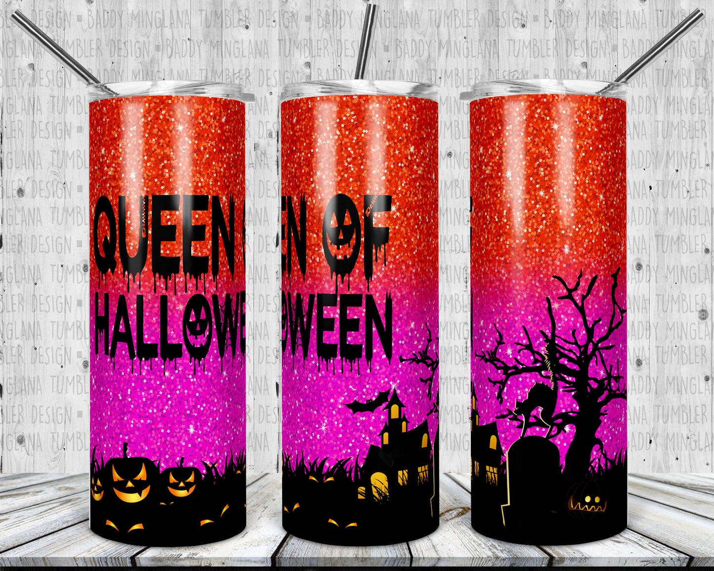 Queen of HALLOWEEN Tumbler Mug Sippy Cup Bottle