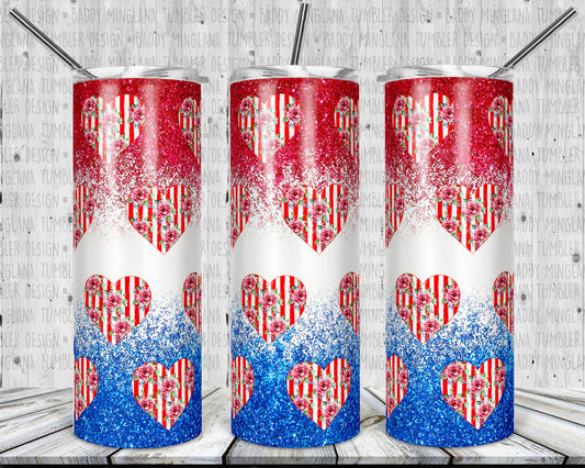 USA Hearts Tumbler Mug